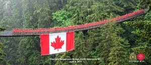 Canadian Flag on Bridge