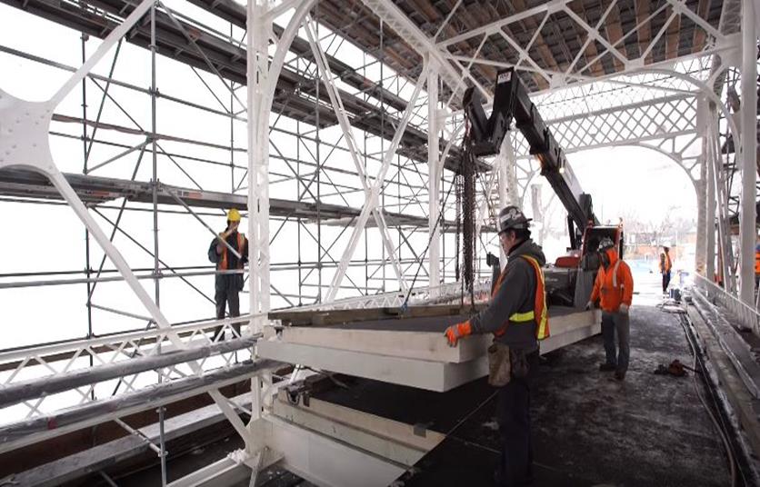 Fiberglass reinforcement on Minto Bridge