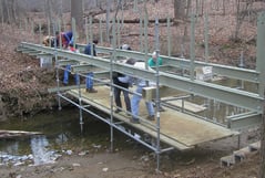 Scaffolding Allows FRP Bridge to be Constructed