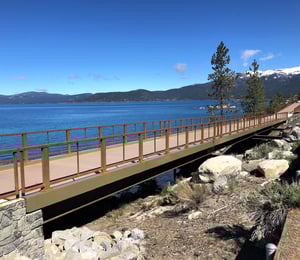 Lake Tahoe FRP bridge project - rocky terrain