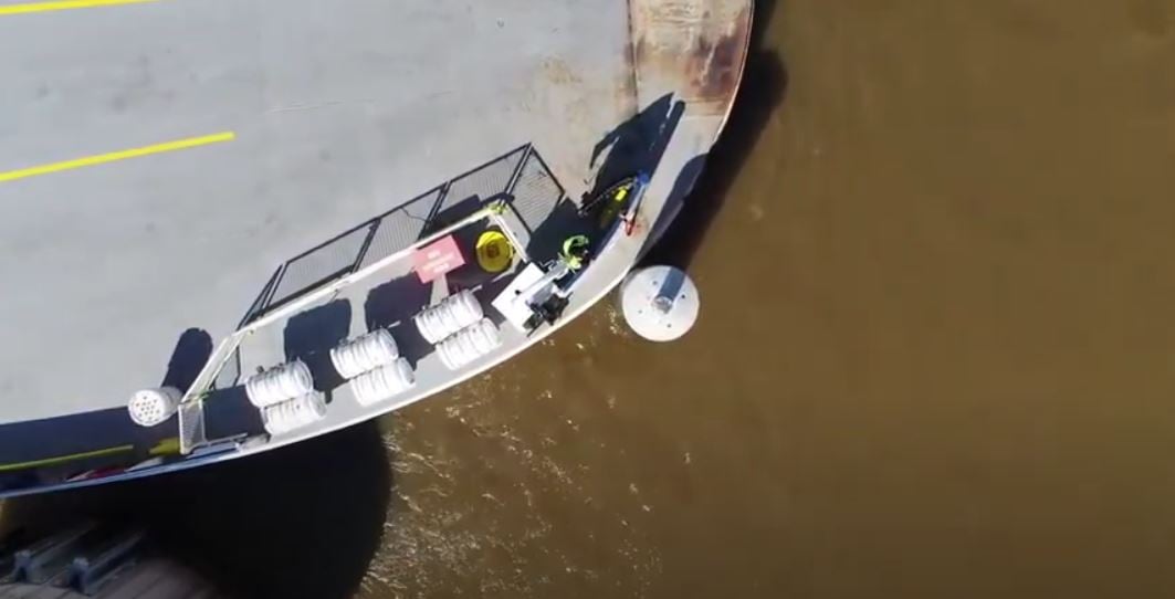 ferry colliding with structural FRP dolphin