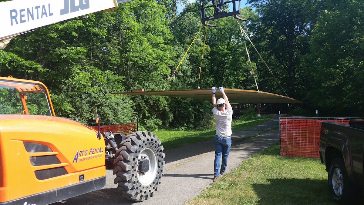 2. The first deck panel transported with a small telehandler..jpg