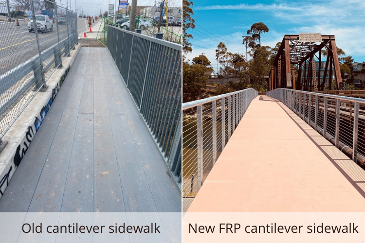 FRP Cantilevered Sidewalks Give Bicyclists & Pedestrians Safe Passage