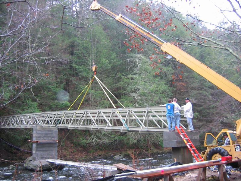 Scaffolding Allows FRP Bridge to be Constructed