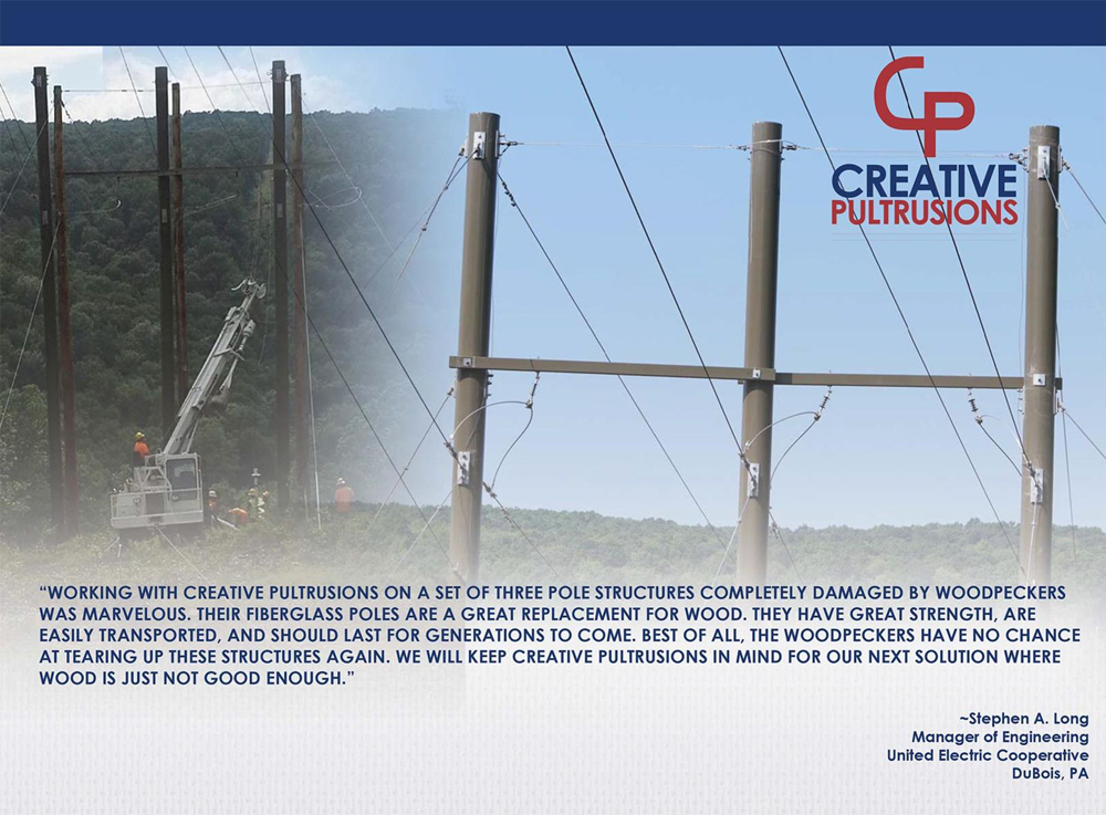 United Electric Cooperative Pultruded Fiberglass Utility Poles